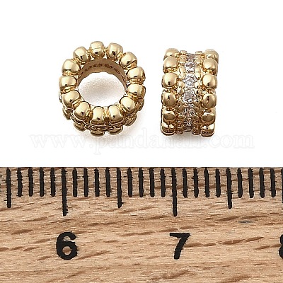 Латунные микро проложить Цирконий Европейский бисером KK-Z126-06G-1