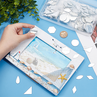 210 шт. 7 стиля стеклянной зеркальной мозаичной плитки&nbsp;DIY-OC0011-76-1