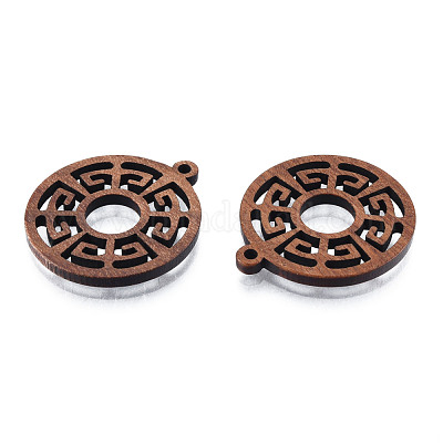 Подвески из натурального орехового дерева в китайском стиле WOOD-N011-014-1