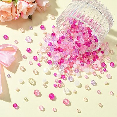 1000 шт. 3 вида стеклянных бусин-ронделей GLAA-CJC0009-09D-1