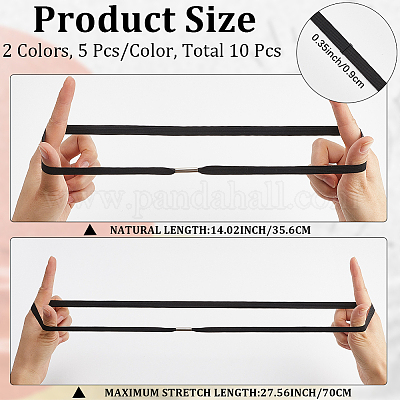 10 шт. 2-х цветные полиэстеровые резинки AJEW-GF0010-96-1