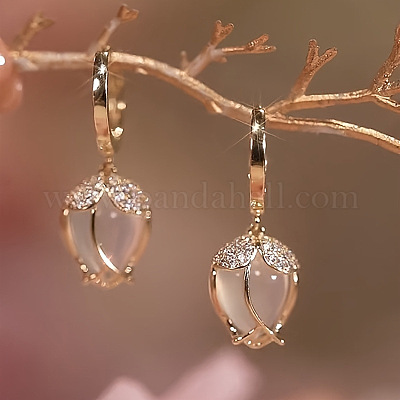 Серьги-подвески из сплава с прозрачным кубическим цирконием FS-WGAEA82-01-1