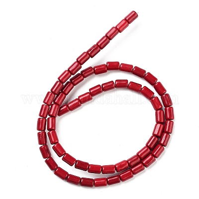 Синтетических нитей бирюзовые бусы TURQ-G120-4x6mm-07-1