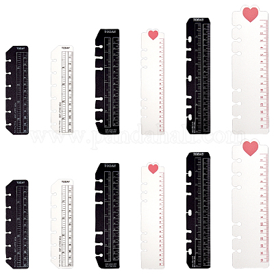 12шт 6 цвета пластиковая закладка-маркер линейка AJEW-FG0005-06-1