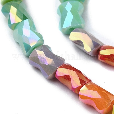 Стеклянные бусины с гальваническим покрытием  EGLA-C004-10-1