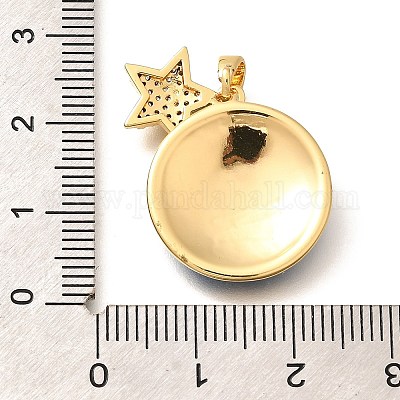 Латунные подвески с микропаве из прозрачного кубического циркония KK-R212-13G-03-1