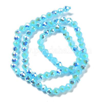 Стеклянные бусины с гальваническим покрытием  GLAA-A014-01D-1