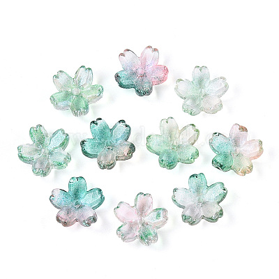 Расписные прозрачные стеклянные шапочки для запекания DGLA-N014-06B-02-1