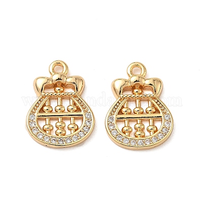 Латунные микропаве прозрачные кубические циркониевые подвески KK-B160-03G-1