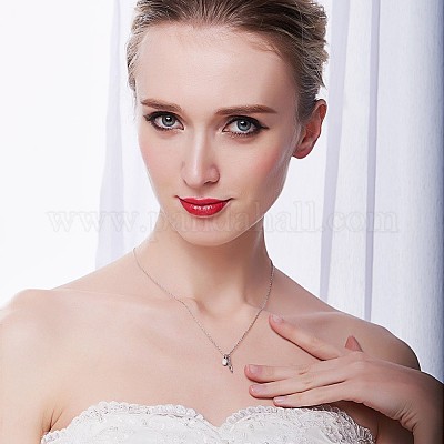 Ожерелья с подвеской из стерлингового серебра с кубическим цирконием в виде листа и шишки TS-N337-S-1