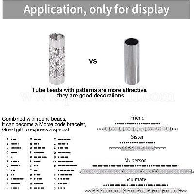 100 шт. трубчатые бусины из нержавеющей стали 304 STAS-UN0026-30-1