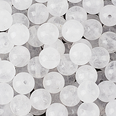 120 шт. круглые бусины из натурального белого нефрита G-PA0001-07A-1