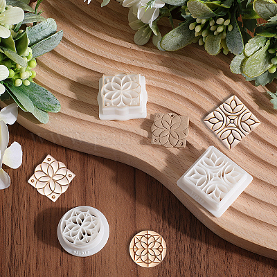 3 шт. 3 стиля ретро-цветочный узор прессованные Молды из смоляной глины DIY-CP0010-32-1