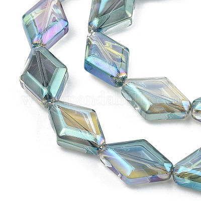 Стеклянные бусины с гальваническим покрытием  EGLA-B010-01A-FR02-1