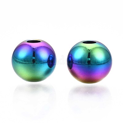 Стойка покрытие радужного цвета бусины из нержавеющей стали 304 STAS-S119-081E-01-1