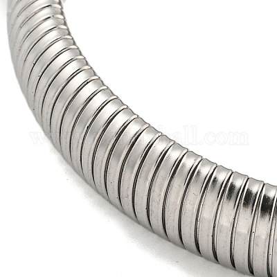 Не тускнеющие пружинные браслеты из нержавеющей стали 304 для женщин и мужчин BJEW-U003-02D-P-1