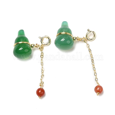 Подвески из тыквы из натурального зеленого и красного агата G-K341-14G-1