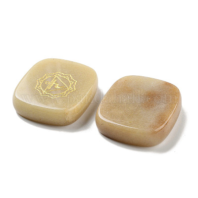 Прямоугольник из натурального красного авантюрина со знаками чакры DJEW-K025-02D-1