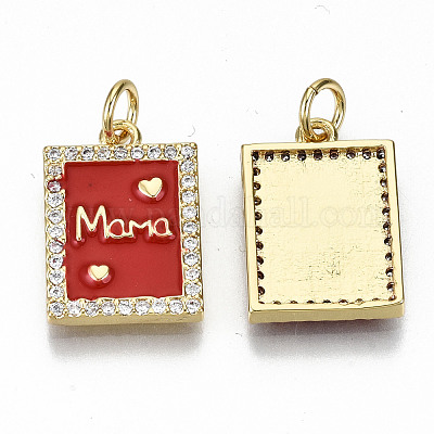 Настоящие позолоченные кулоны из латуни с микропаве ZIRC-S067-194A-NF-1