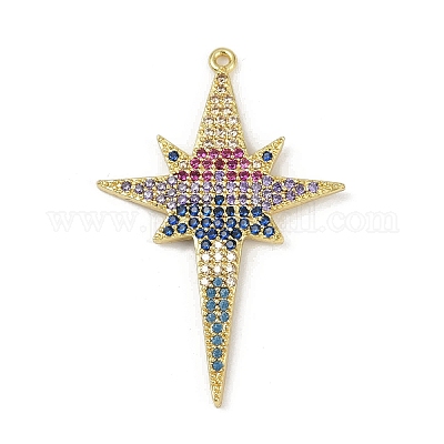 Латунные микро проложить кубического циркония подвески KK-M322-45G-1