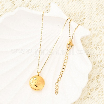 Ожерелья с подвесками в виде созвездий из нержавеющей стали 304 с прозрачным кубическим цирконием NJEW-R021-02G-09-1