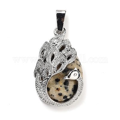 Подвески-капли из натуральной далматинской яшмы G-G112-03P-03-1