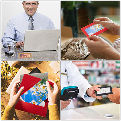 120 шт. 5-цветные прямоугольные бумажные мини-конверты для подарочных карт с полым видимым окошком CON-CP0001-004-1