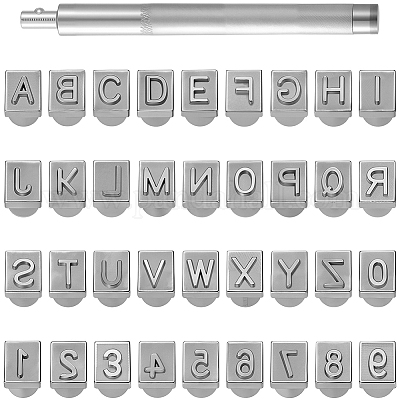 Наборы инструментов для тиснения кожи с буквами и цифрами TOOL-WH20012-002B-1