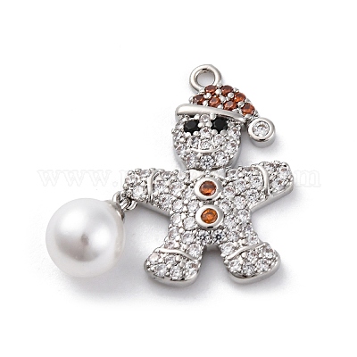 Подвески Санта-Клаус из латуни с микропаве из кубического циркония KK-Q010-03P-1