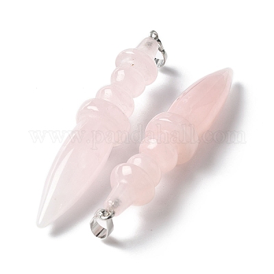 Природного розового кварца подвески G-C187-02E-1