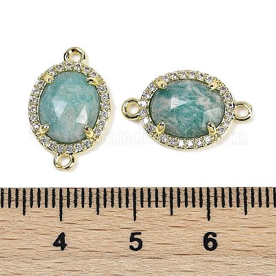 Звенья из натурального амазонита ограненные овальные G-B126-05G-03-1