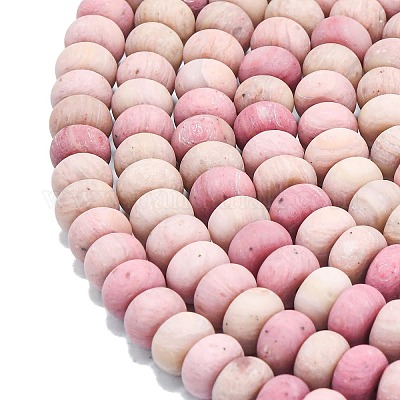 Природные родонит бисер нитей G-P575-A18-8x5mm-1