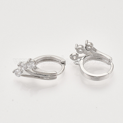 Латунные серьги-кольца из микро-паве с фианитами KK-T048-008P-NF-1