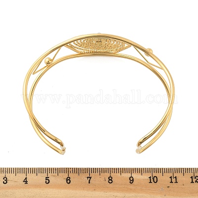 Браслеты-манжеты из нержавеющей стали 304 для женщин BJEW-Z091-06G-1