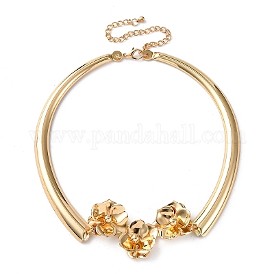 Ожерелья-чокеры из железного цветка для женщин&nbsp;LS-NJEW-U046-02G-1