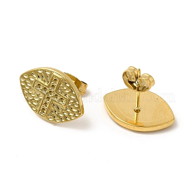 Ионное покрытие (ip) 304 нержавеющая сталь серьги-гвоздики фурнитура EJEW-I281-22G-1