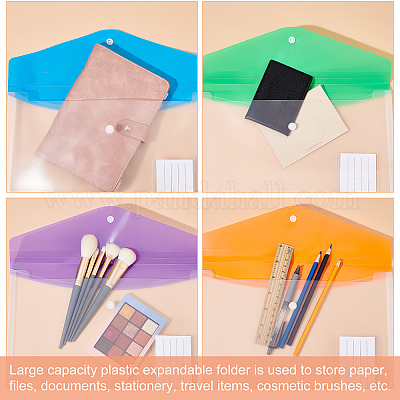 Wholesale CRASPIRE 18Pcs 6 Colors PP Plastic A4 Binder Envelope Pockets 