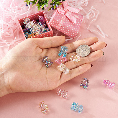 80шт 8 цвета прозрачные акриловые подвески MACR-PJ0001-07-1