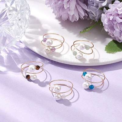 Кольца с круглым жемчугом RJEW-JR00765-1