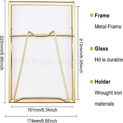 Стеклянная рамка для фотографий с железным мольбертом AJEW-WH0021-58A-1