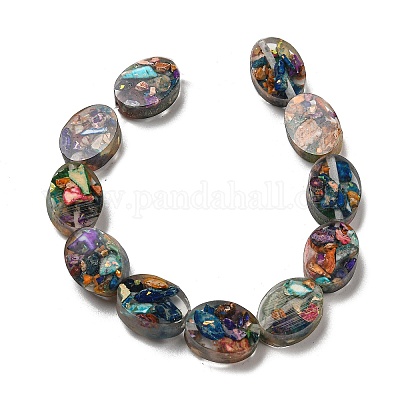 Окрашенная натуральная императорская яшма с нитями смоляных бусин G-G083-A05-01-1