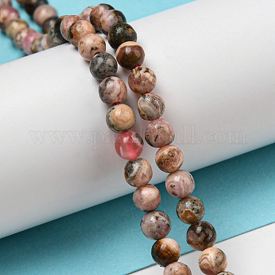 Природные родонит бисер нитей G-R494-A12-01-1