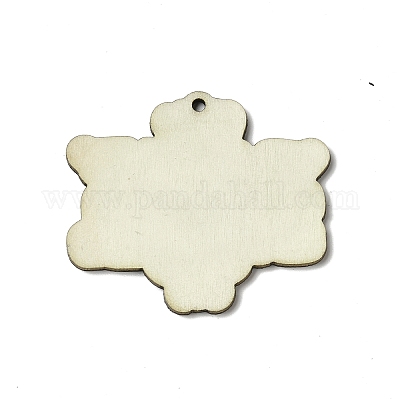 Подвески из осины с односторонним принтом на день отца WOOD-G014-33-1