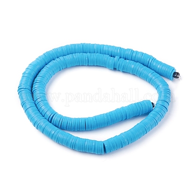 Плоские круглые бусины из глины ручной работы полимерные CLAY-R067-8.0mm-33-1