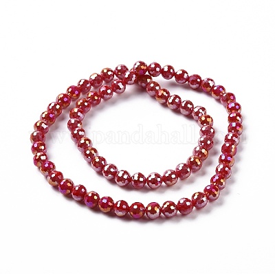 Стеклянные бусины с гальваническим покрытием  GLAA-E036-14B-1