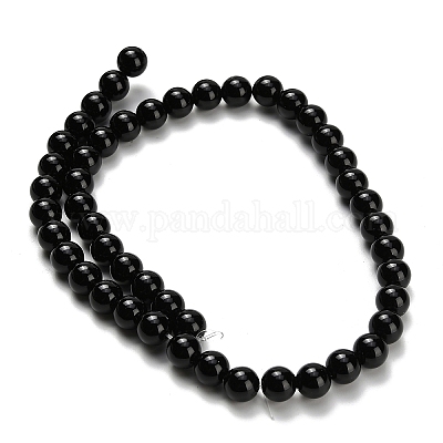 Натуральные бусины из черного оникса (окрашенные и нагретые) G-H329-C06-6mm-1