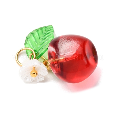 8 шт. прозрачные стеклянные подвески с краской для выпечки PALLOY-JF04490-1