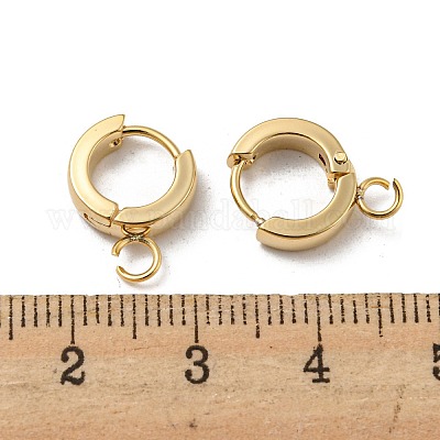 201 фурнитура для сережек-колец Huggie Hoop из нержавеющей стали STAS-A167-01E-G-1