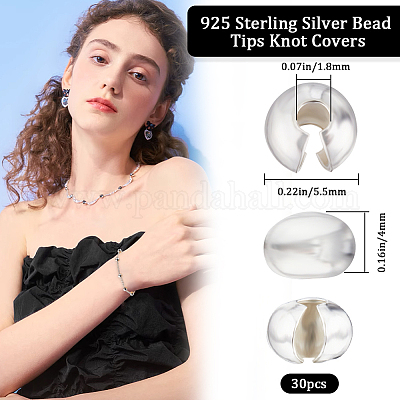 30 шт. 925 крышки для бусин из стерлингового серебра FIND-BBC0002-98-1