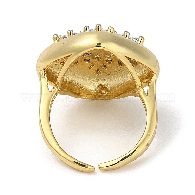 Кольца-манжеты для пальцев из латуни с микропаве из кубического циркония для женщин RJEW-C114-16K-G-1